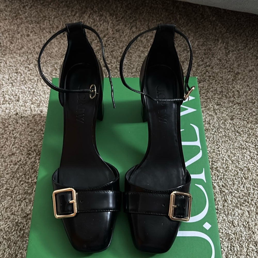 J Crew leather ankle strap pumps